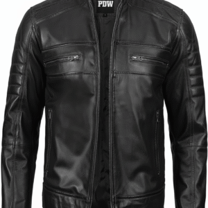 Cafe Racer Leather Jacket Lambskin Leather PDW