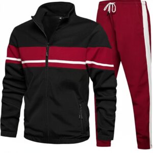 PDW Men’s Tracksuit 2 Piece Set – Lightweight Polyester Jogging Suit | Athletic Full Zip Sweat Outfit for Gym, Running & Casual Wear