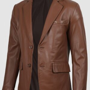 PDW Leather Blazer for Men - Black & Brown Casual Men's Leather Jacket Coats